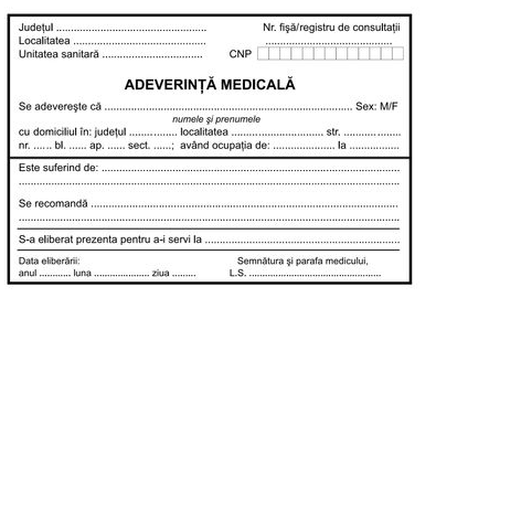 Adeverinţe medicale